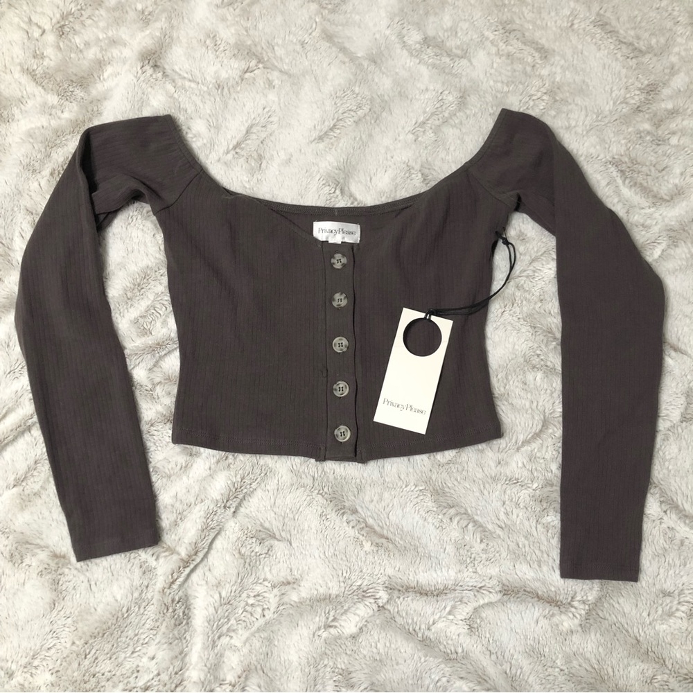 NWT Privacy Please long sleeve crop top S